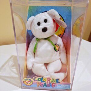 TY Color Me Beanie Green Color Ribbon - NIB